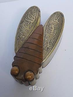 Brûle-parfum articulé, forme scarabée/cigale, Chine fin XIXème/déb XXème siècle