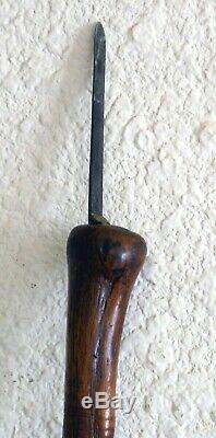 CANNE A SYSTÈME EPOQUE 19ème FAIT DANS UNE RACINE DE BOIS