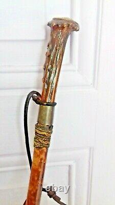 CANNE A SYSTEME TETE DE CHIEN ANCIENNE chasse a courre Vénerie