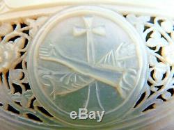 COQUILLAGE NACRE JERUSALEM SCULPTE ET AJOURE RELIGIEUX RESURRECTION 19ème SIEC 2