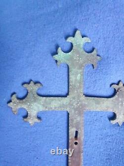 CORSE croix trilobée de procession en cuivre natif 10 IEMME 13 IEMME PISANE