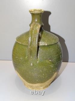 -CRUCHE TERRE CUITE CHAPELLE DES POTS XVIIIe Glaçure verte DECO JARDIN cuisine D