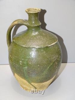 -CRUCHE TERRE CUITE CHAPELLE DES POTS XVIIIe Glaçure verte DECO JARDIN cuisine D