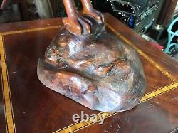 Cabinet de curiosité Trophée de Chasse en Bois Sculptée Art Populaire Buse