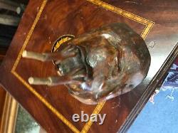 Cabinet de curiosité Trophée de Chasse en Bois Sculptée Art Populaire Buse