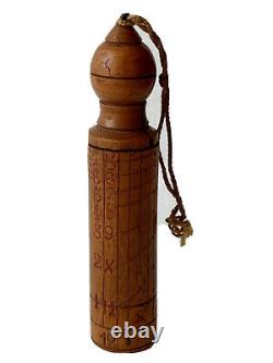 Cadran Solaire Montre Berger Portatif Bois Gravé Art Populaire Mesures Pyrénées
