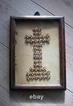 Canivet Ex Voto Religieux Paperolles Crucifix calvaire XVIII XIXe pliages