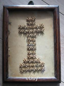 Canivet Ex Voto Religieux Paperolles Crucifix calvaire XVIII XIXe pliages