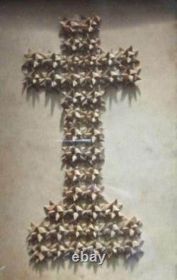 Canivet Ex Voto Religieux Paperolles Crucifix calvaire XVIII XIXe pliages