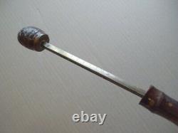 Canne à système de maquignon mesure cheval bois bambou (Fin du XIXème siècle)