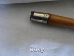 Canne ancienne collection poignée os sculpté torsadé gravé De Huppy et Abbevile