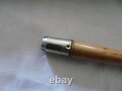 Canne ancienne collection poignée os sculpté torsadé gravé De Huppy et Abbevile