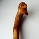 Canne Ancienne En Bois Visage Religieux Grotesque Art Populaire 91 Cm
