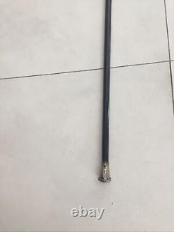 Canne ancienne pommeau argent Motifs Ciselés Canne Milord XIXème siècle
