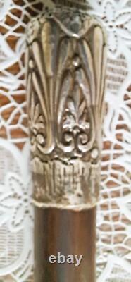 Canne de marche pommeau en argent début xxème long 86 cm