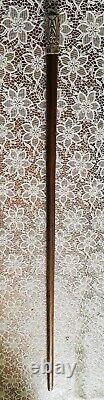Canne de marche pommeau en argent début xxème long 86 cm