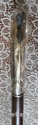 Canne de marche pommeau en argent début xxème long 90 cm
