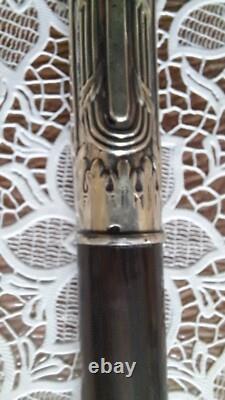 Canne de marche pommeau en argent début xxème long 90 cm