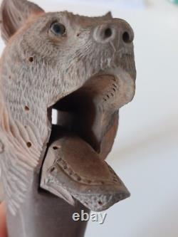 Casse Noisettes Vittel Ours Bois Suisse Forêt Noire XIX ème Yeux Sulfure