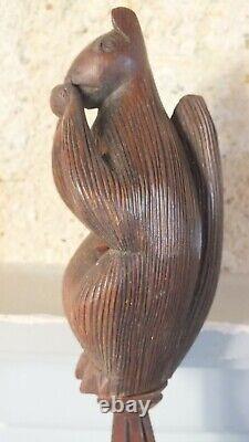 Casse noix casse noisette sculpté écureuil art populaire