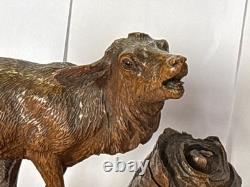 Cerf bois sculpté Forêt Noire xixeme