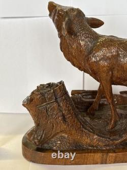Cerf bois sculpté Forêt Noire xixeme