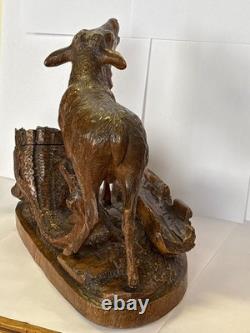 Cerf bois sculpté Forêt Noire xixeme
