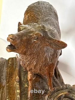 Cerf bois sculpté Forêt Noire xixeme