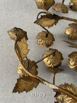 Chandelier D'église Fin XIXeme Décor Fleurs Et Feuilles