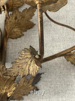 Chandelier D'église Fin XIXeme Décor Fleurs Et Feuilles