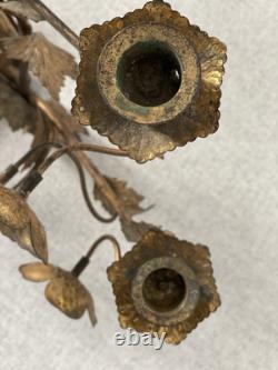 Chandelier D'église Fin XIXeme Décor Fleurs Et Feuilles