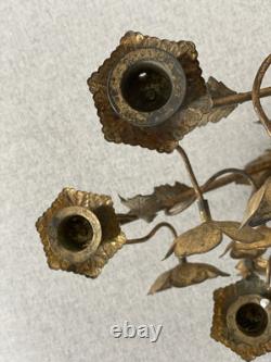 Chandelier D'église Fin XIXeme Décor Fleurs Et Feuilles