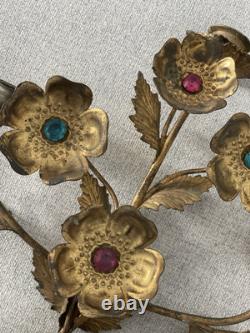 Chandelier D'église Fin XIXeme Décor Fleurs Et Feuilles