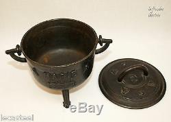 Chaudron en fonte de conches dédicatoire à marie et daté 1894 locomotive Chaudron en fonte de conches dédicatoire à marie et daté 1894 locomotive