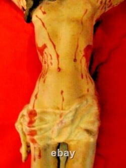 Christ Indo Portugais Sculpte Sur Bois Avec Polychromies Fin XVIII Eme