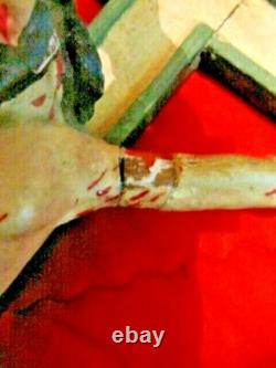 Christ Indo Portugais Sculpte Sur Bois Avec Polychromies Fin XVIII Eme