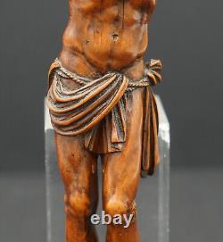 Christ bois sculpté crucifix Jésus fin18eme, statue Jésus corpus Christi, folk art