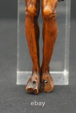 Christ bois sculpté crucifix Jésus fin18eme, statue Jésus corpus Christi, folk art
