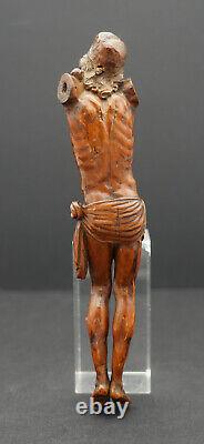 Christ bois sculpté crucifix Jésus fin18eme, statue Jésus corpus Christi, folk art