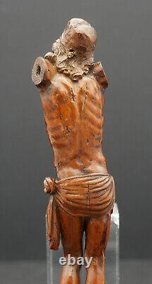 Christ bois sculpté crucifix Jésus fin18eme, statue Jésus corpus Christi, folk art