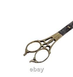 Ciseaux de Calligraphe Ottoman en Acier Damasquiné Signé, Turquie, XIX? Siècle