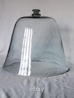 Cloche à melon en verre soufflé, fin 19ème siècle (avec sa poignée!)