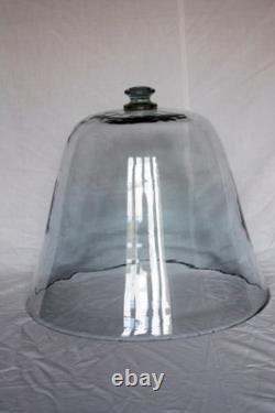 Cloche à melon en verre soufflé, fin 19ème siècle (avec sa poignée!)