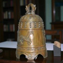 Cloche bronze dragon impérial chinoise / Chinese bronze dragon ritual bell 30cm