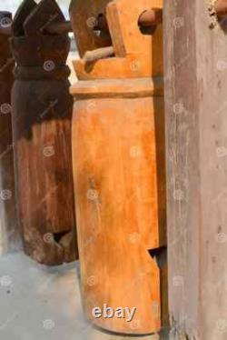 Cloche géante de temple THAÏLANDE bois polychromé grand format XIXe 1,40 métre