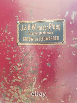 Coffre fort incombustible ancien vintage Van Der Ploeg avec clef en bon état