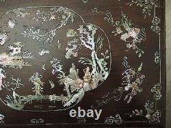 Coffret Boîte Bois Nacre Tonkin Chinois Chinese Large Mother of Pearl Inlay Box