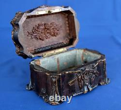 Coffret Boîte à Bijoux Bois Sculpté Napoléon III XIXème Siècle