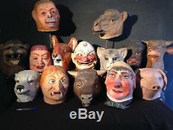 Collection de 14 masques anciens entiers