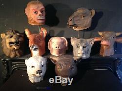 Collection de 14 masques anciens entiers